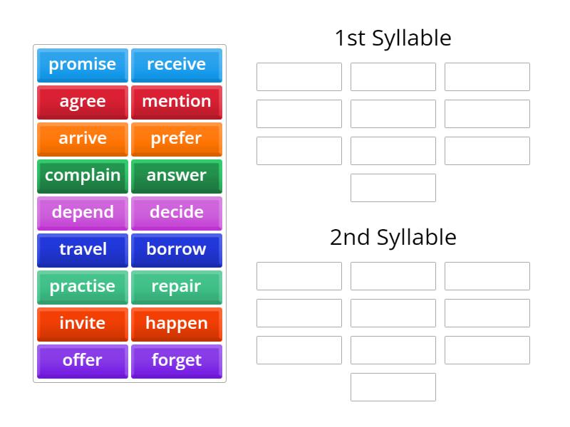 Word Stress File 6B Pre-int - Group sort