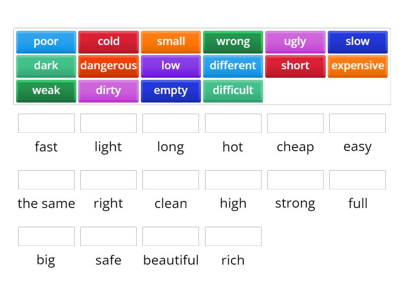 Adjectives (English File Elementary) - Match up