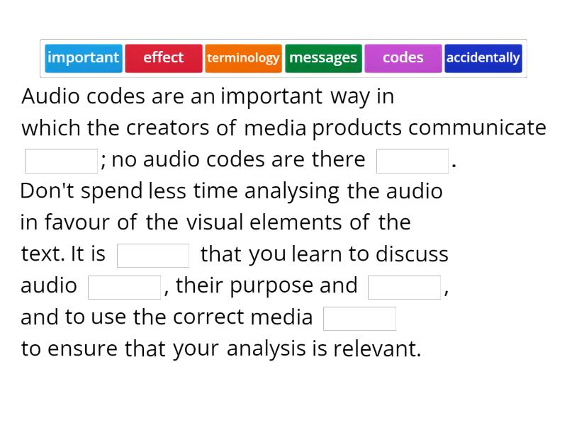 Audio Codes - Missing word