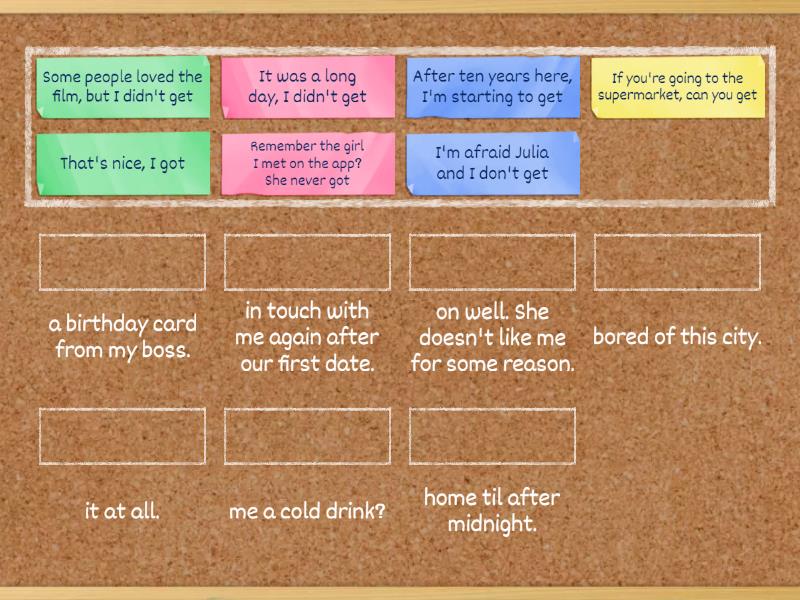 Roadmap B1 3A Ext (get) Halves - Une las parejas