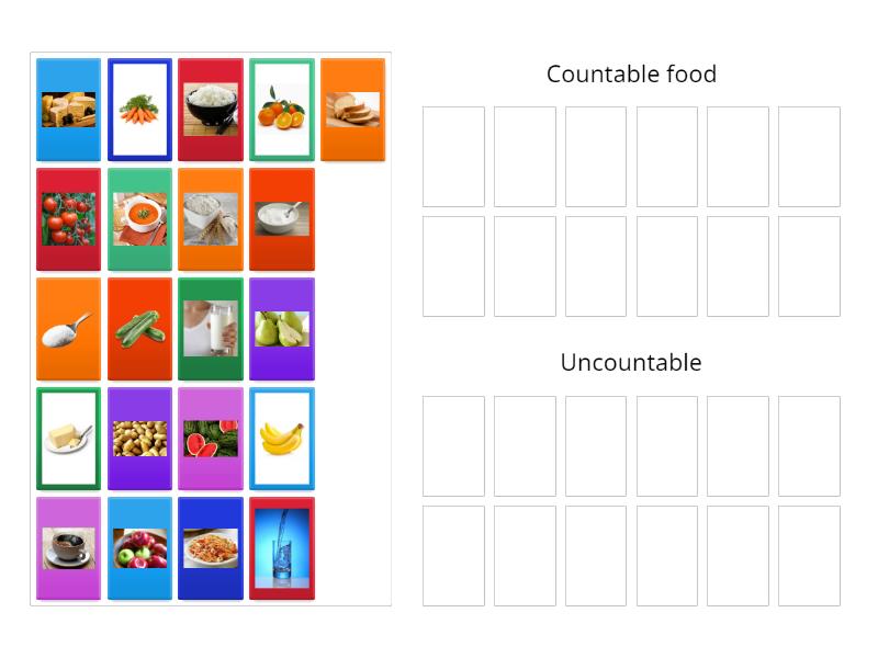 Countable And Uncountable Foods - Group Sort