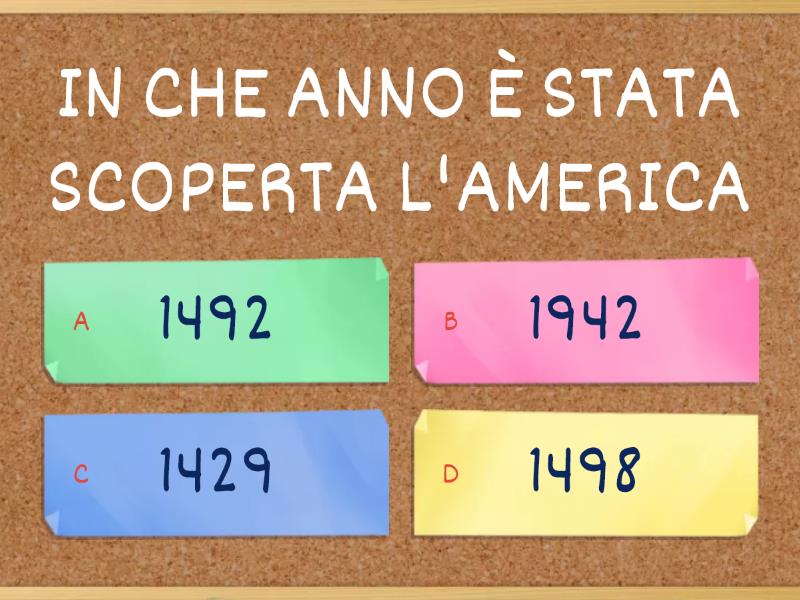 LA SCOPERTA DELL'AMERICA - Cuestionario