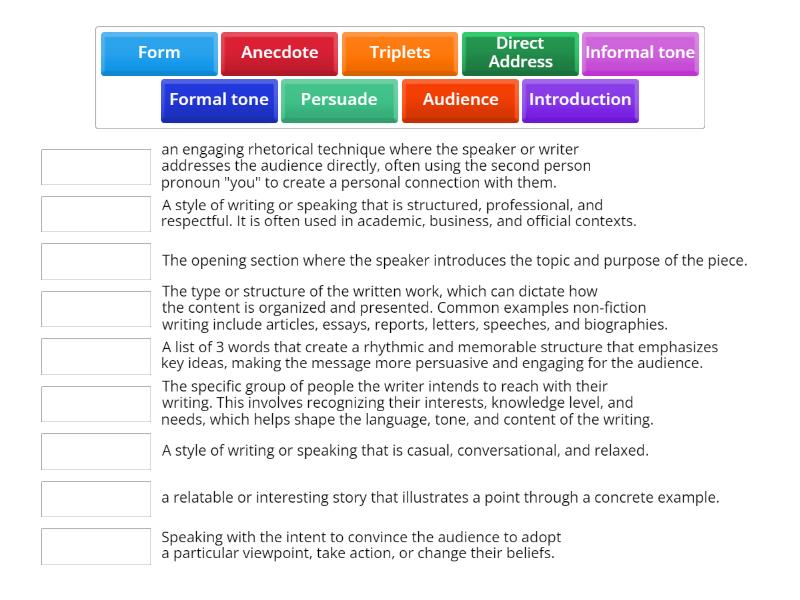 Purpose Audience Form Match Up