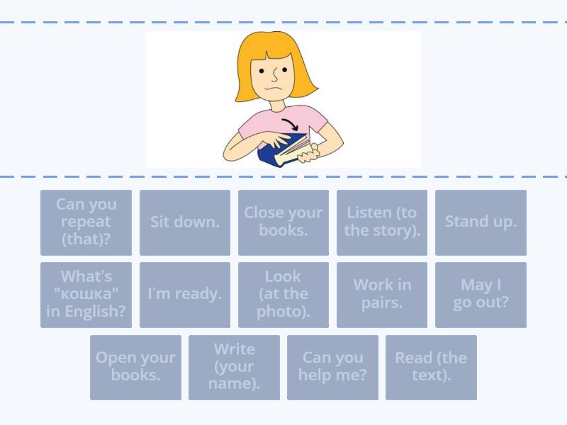 classroom language - Find the match
