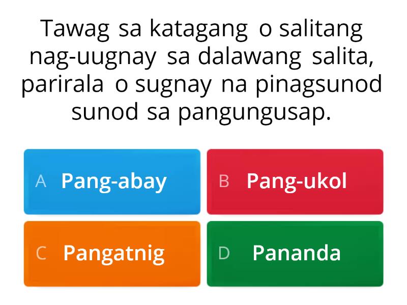 Maikling Pagsusulit Bahagi Ng Pananalita Quiz 3294