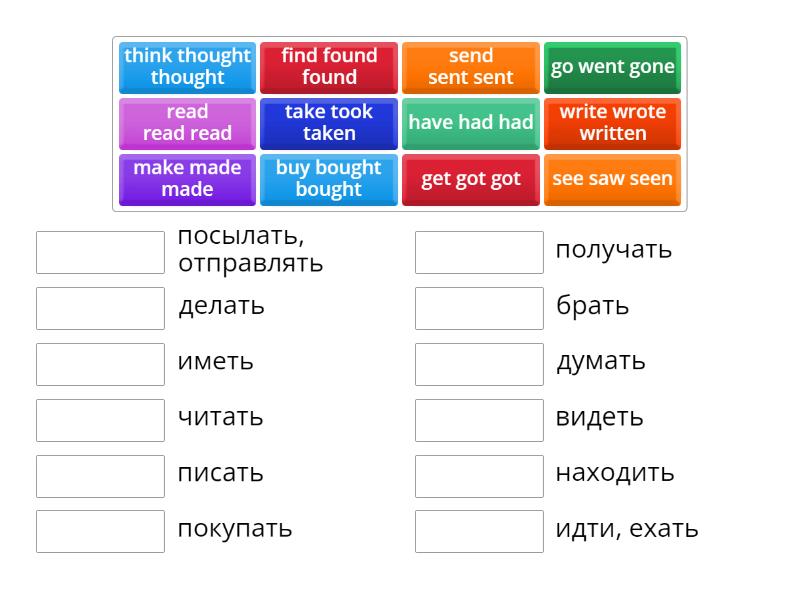 9с Irregular verbs Spotlight 5 - Match up