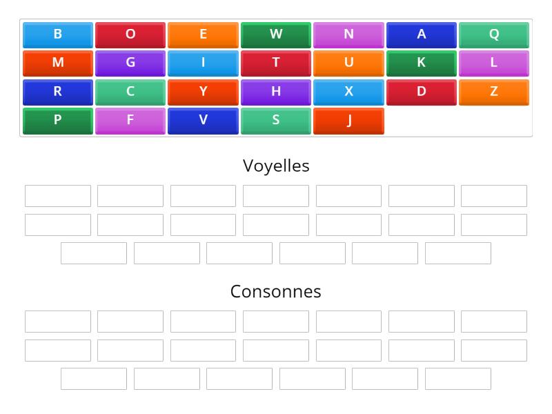 Voyelles Et Consonnes - Trier Par Groupe
