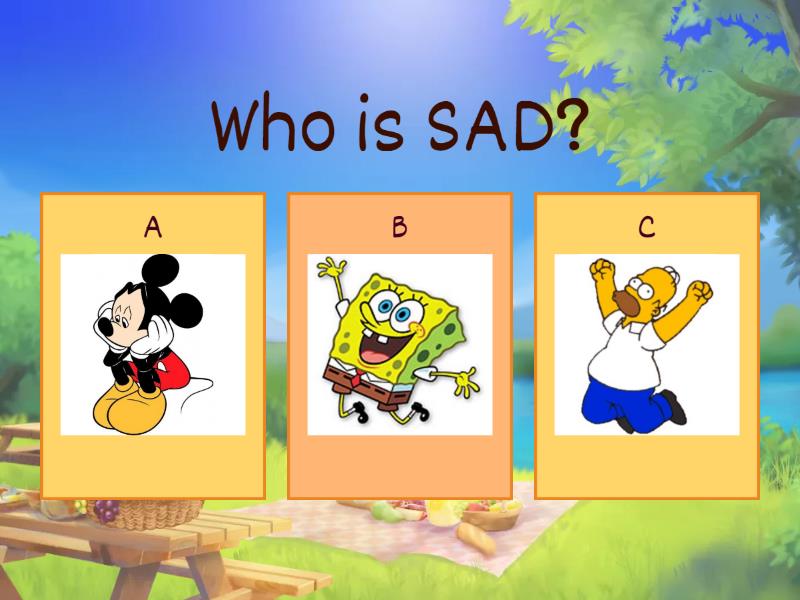 Emotions Questions (happy-sad-angry) - Kinder - Quiz