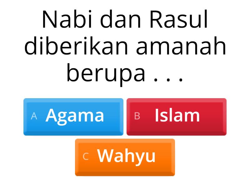 Nabi Dan Rasul Panutanku - Quiz