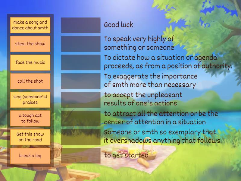 Idioms (related to entertainment) - Match up