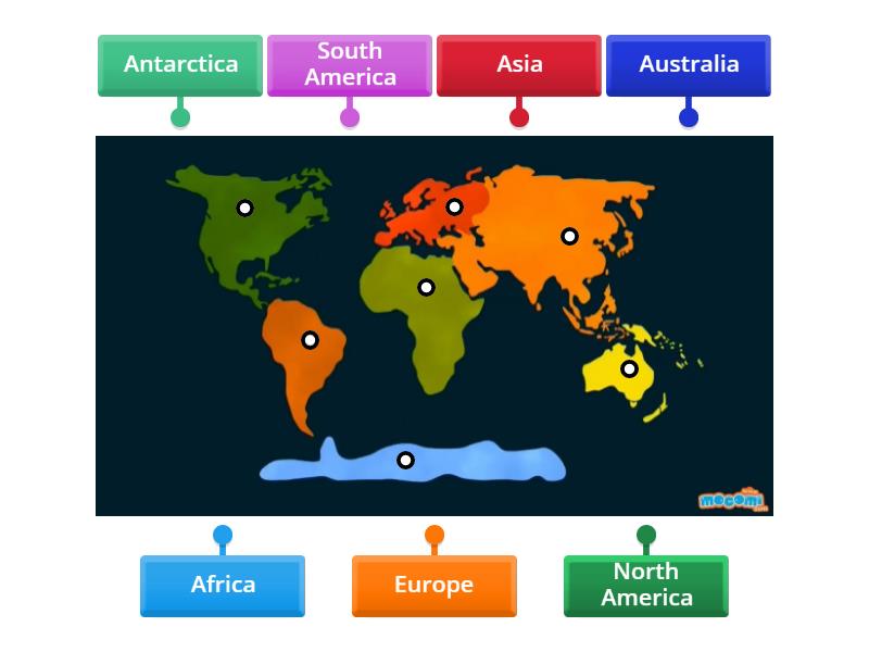 Continents - Labelled diagram