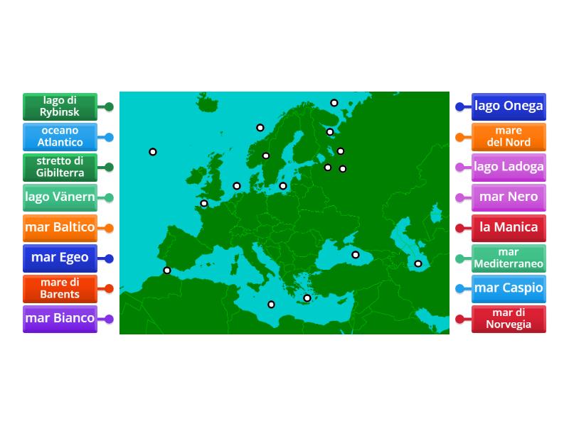 Mari E Laghi Europei Prima Media Labelled Diagram