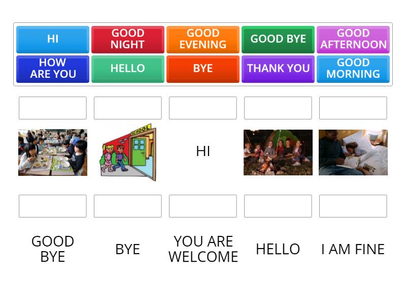 GREETINGS AND PARTICLES - Match up