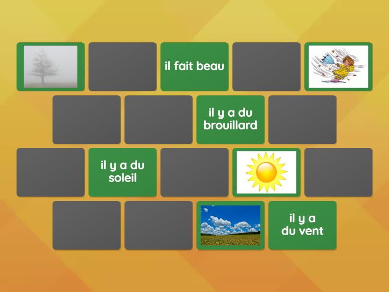 Quel temps fait-il? - Matching pairs