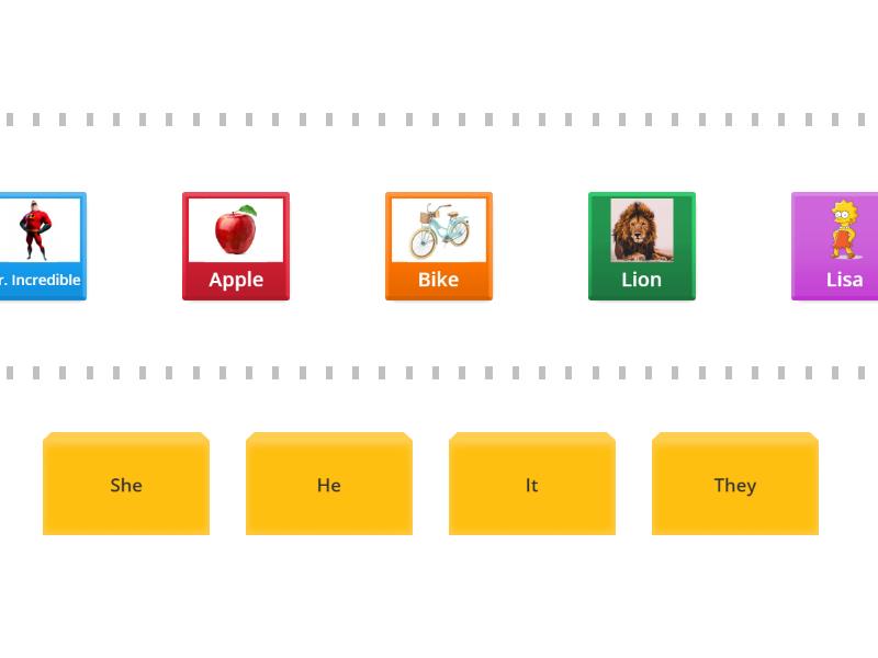Subject Pronouns he/she/they/it - Speed sorting