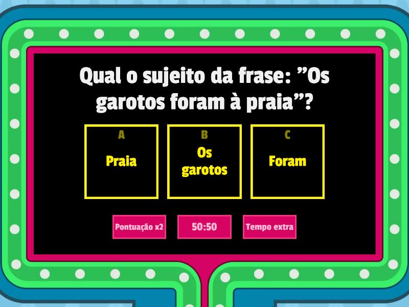 Wordwall Game Show: Classes Gramaticais - Gameshow Quiz