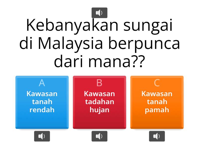 Geografi Bab 7 (7.2 Sungai Dan Tasik Utama Di Malaysia) - Quiz