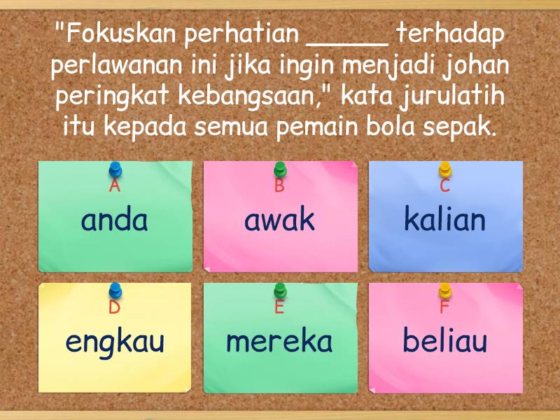 Sistem Bahasa Bahasa Melayu - Cuestionario