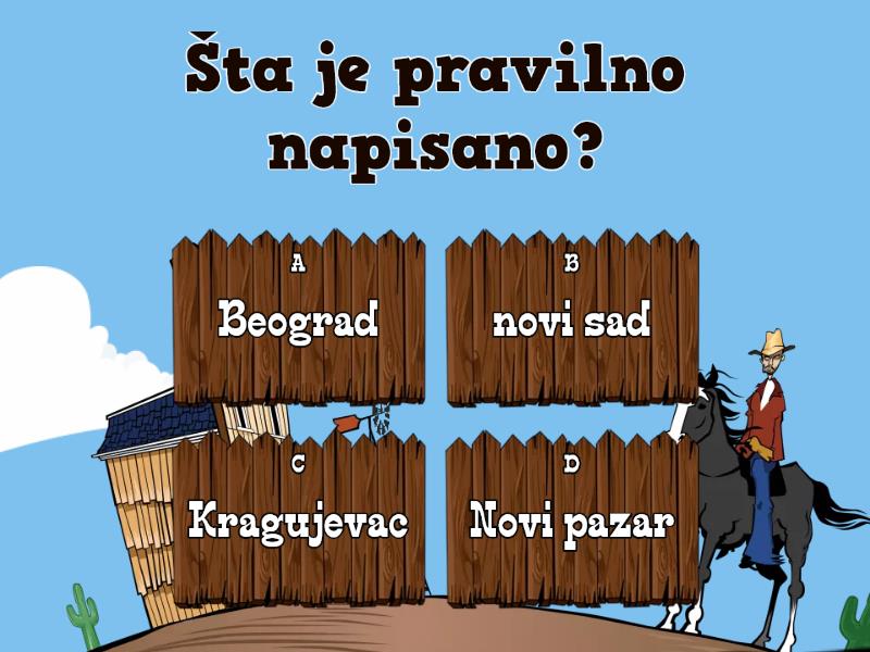 Veliko Slovo U Pisanju Geografskih Naziva - Quiz