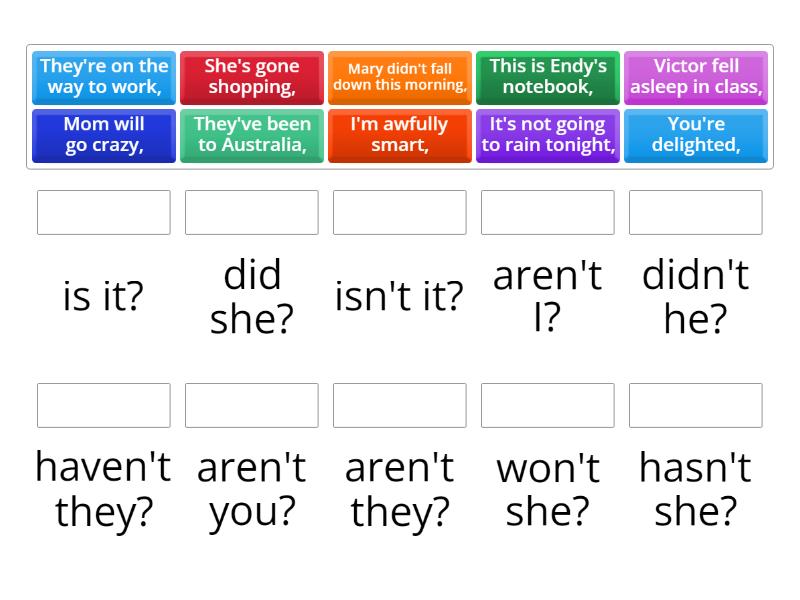Question tags - Match up