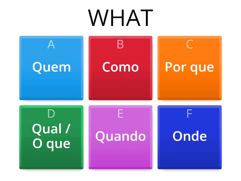 Question Words - Questionário