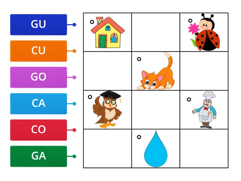 CA CO CU - GA GO GU - Labelled diagram