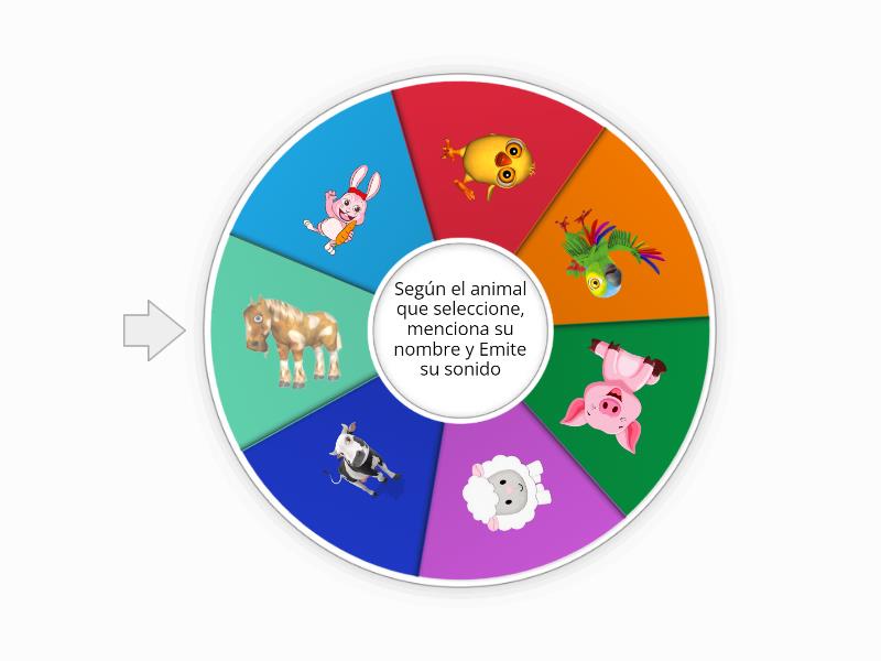 Los animales de la granja y sus sonidos - Spin the wheel