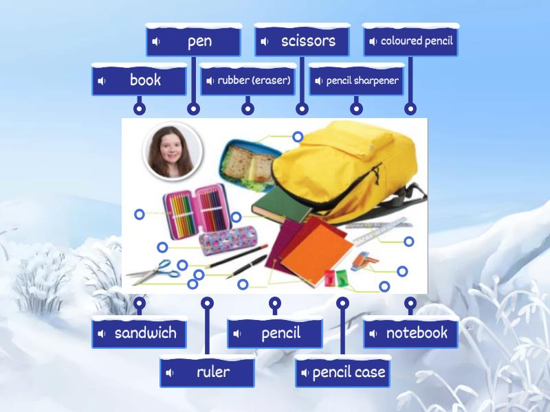 School objects - Labelled diagram