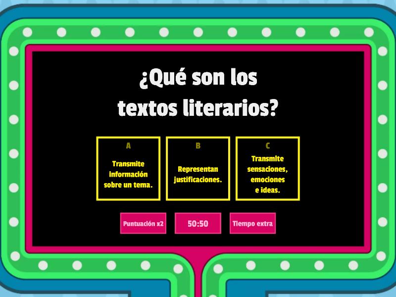 Textos Literarios Y No Literarios - Concurso De Preguntas