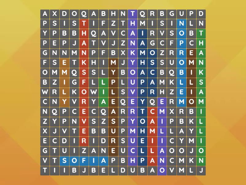 My English class students - Sopa de letras