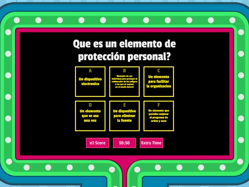Uso adecuado de EPP - Gameshow quiz