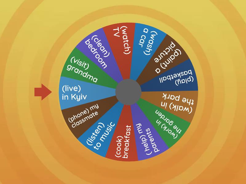Past simple regular verbs - Spin the wheel