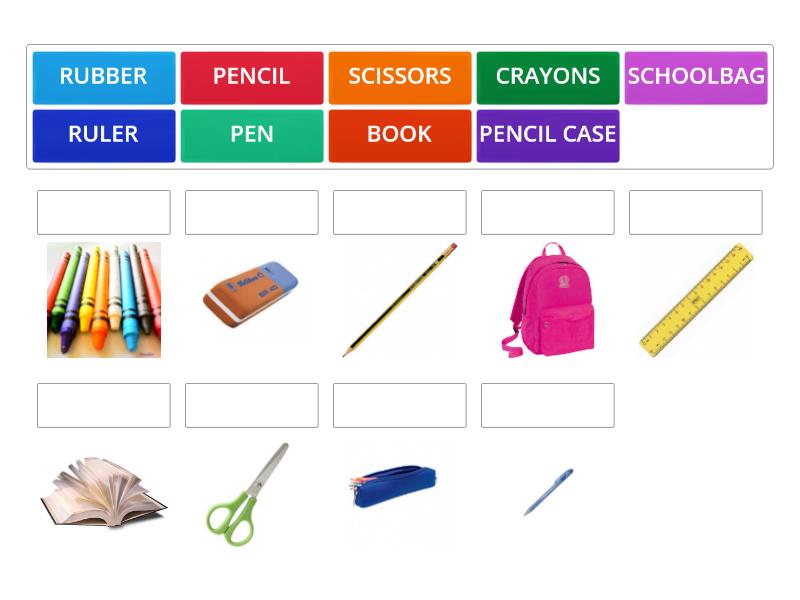 SCHOOL OBJECTS - Match up