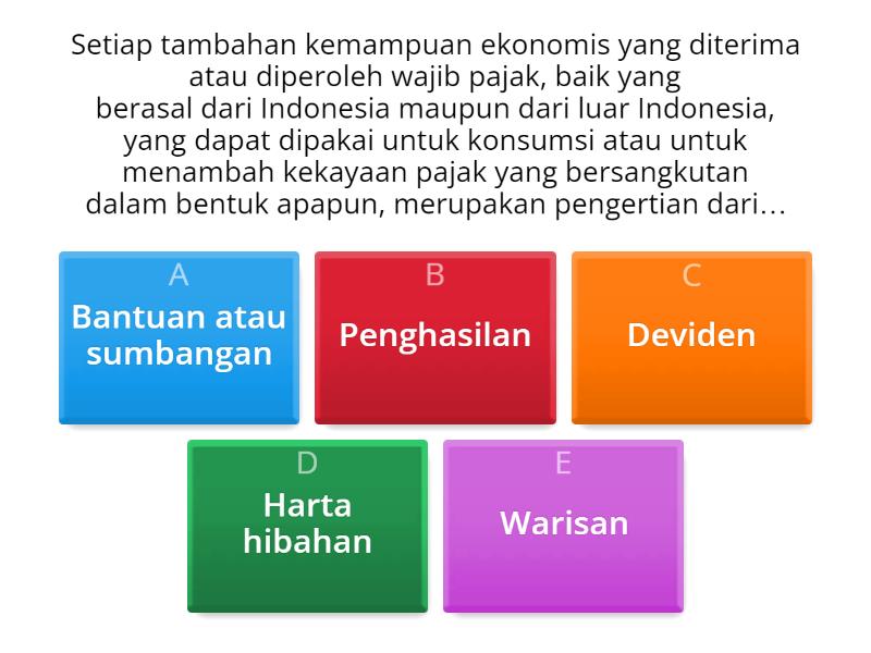 PAJAK PENGHASILAN - Quiz