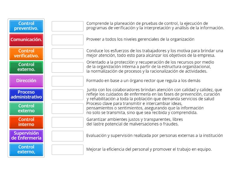 Control interno y externo - Match up