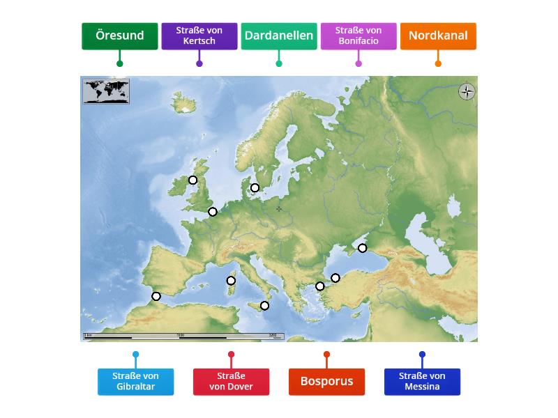 Meerengen Europas - Labelled Diagram