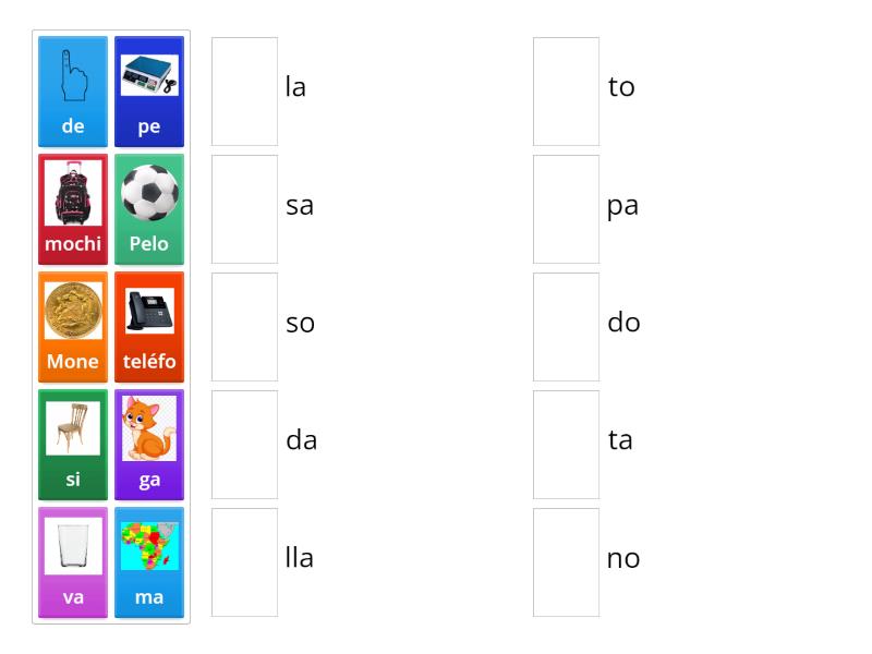 Une con la silaba final - Une las parejas
