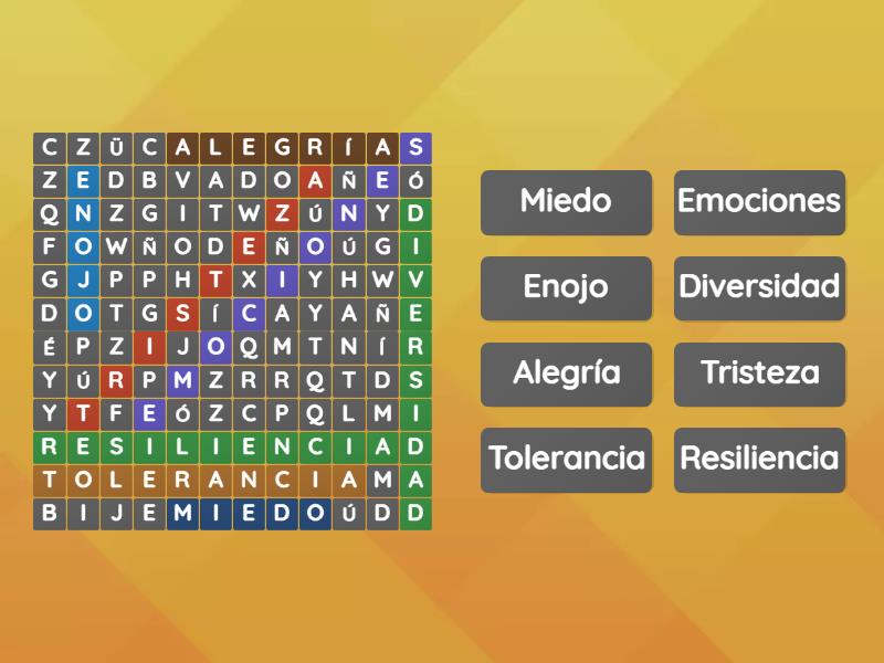 Sopa de Letras Emociones Psic EE 1 - Wordsearch