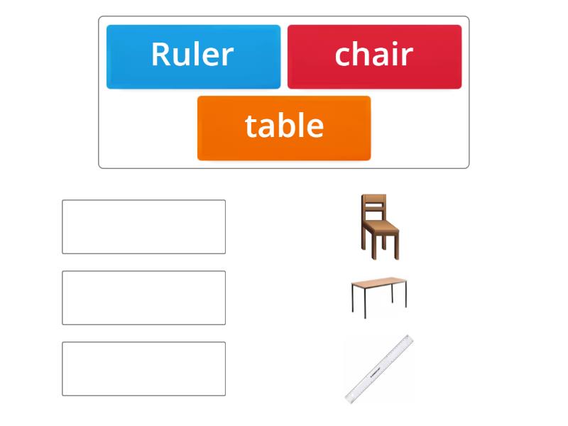 things in the classroom - Match up