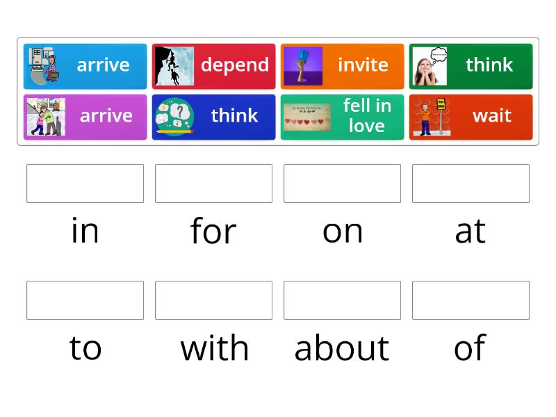 English File Pre-intermediate Verbs +prepositions 2B - Match up