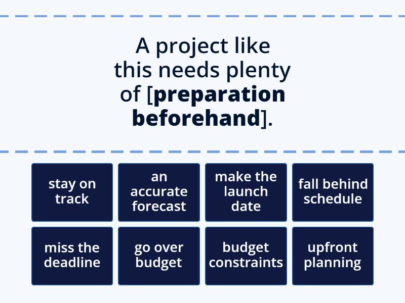 Launching a project | Revision - Find the match