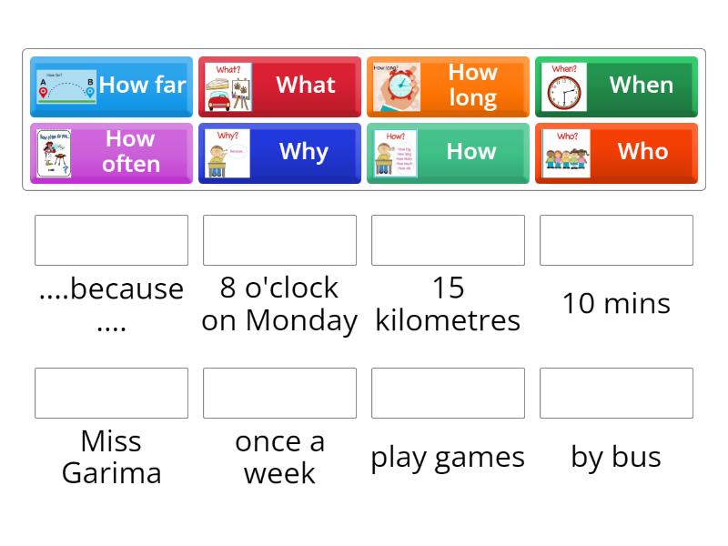 Question Words - Match up