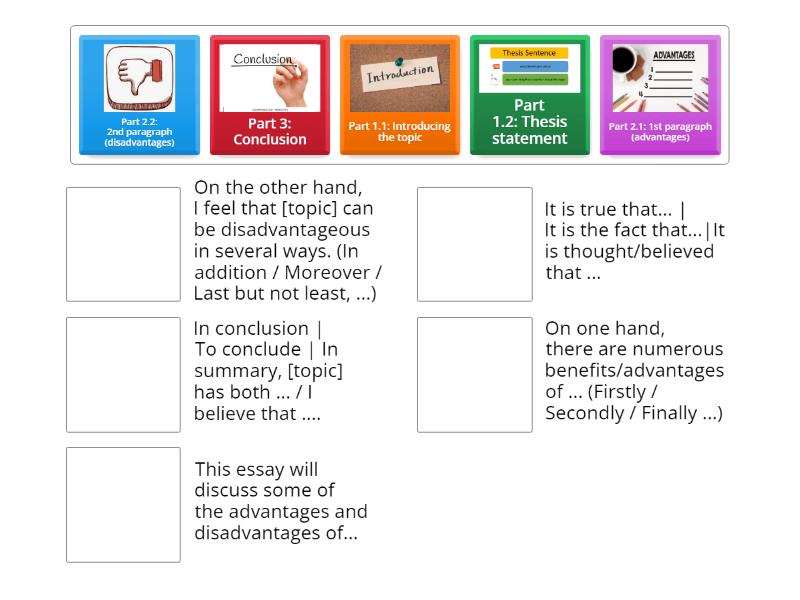 Writing A Paragraph: Pros And Cons - Match Up