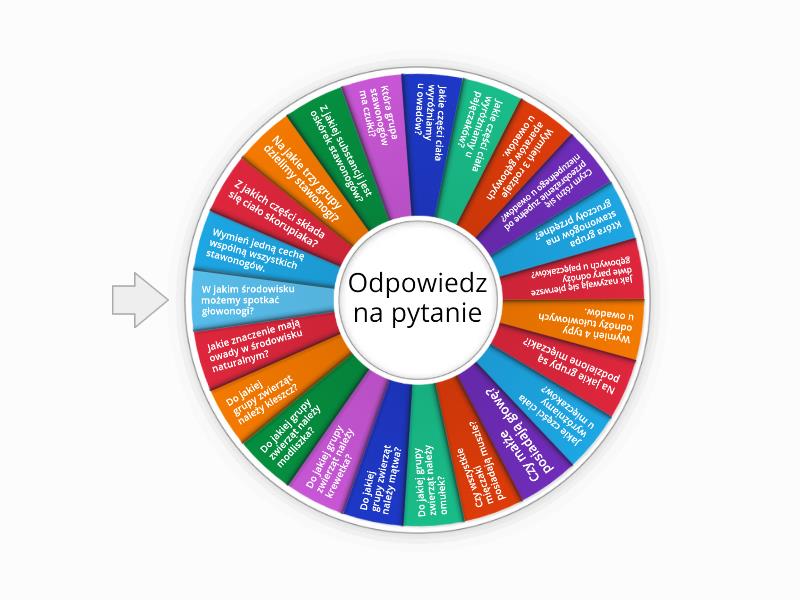 STAWONOGI I MIĘCZAKI Klasa 6 - Powtórka - Koło Fortuny