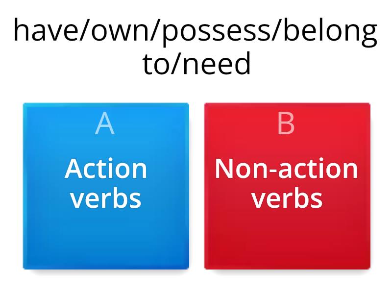 action and non action verbs quiz