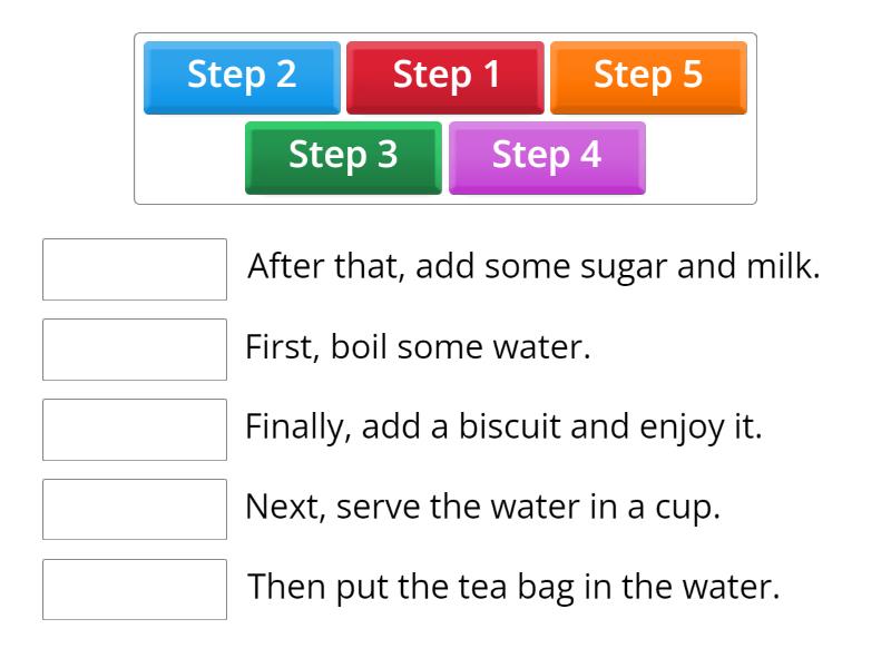 How to make a tea steps? - Match up