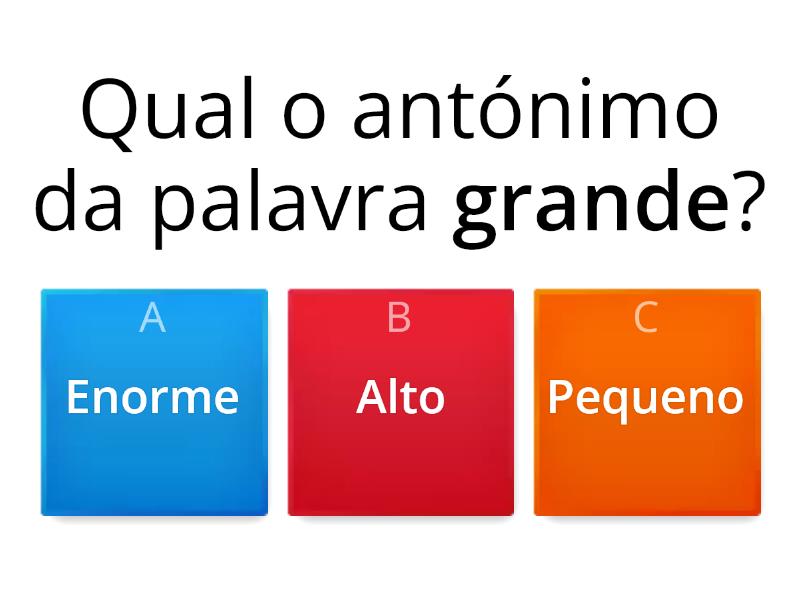 Antónimos E Sinónimos Questionário 6556