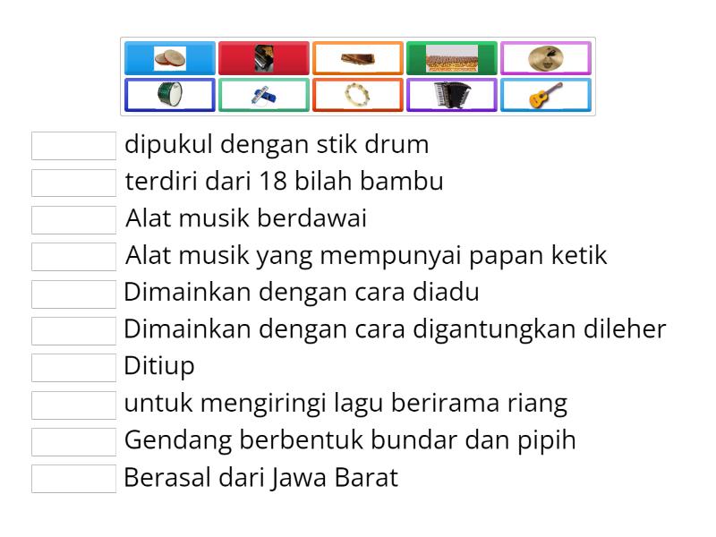 Mengenal Alat Musik Ritmis Dan Melodis - Match Up