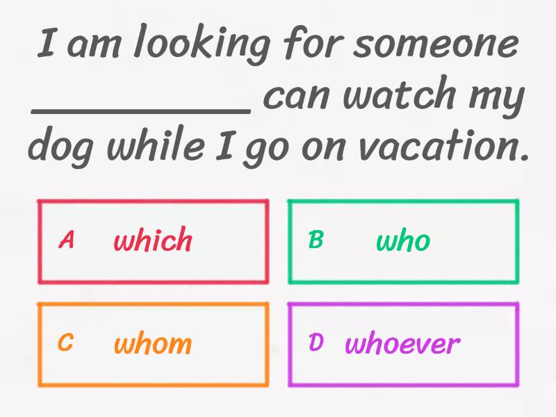 Relative Pronouns #2 - Quiz