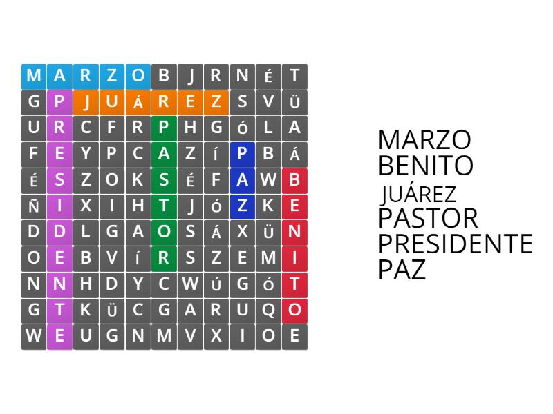 Benito Juárez - Sopa de letras
